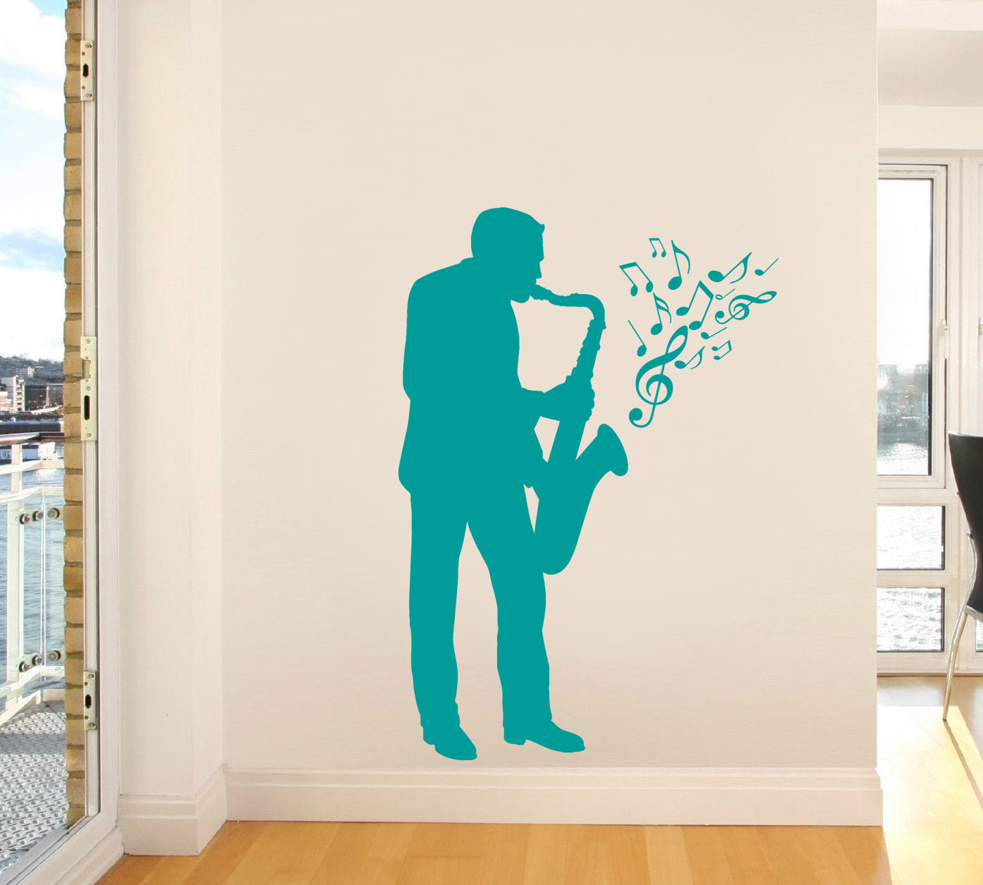 SAXOPHONE PLAYER Wall Sticker Decal Stencil Silhouette ST91
