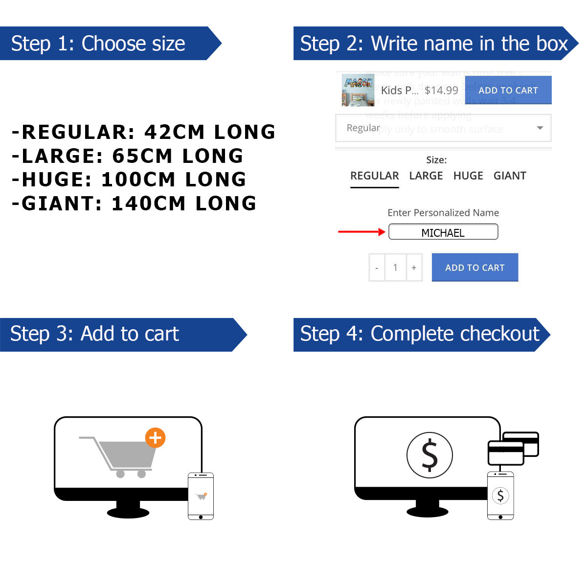 STITCH Personalized Custom Name Wall Sticker Decal WP206