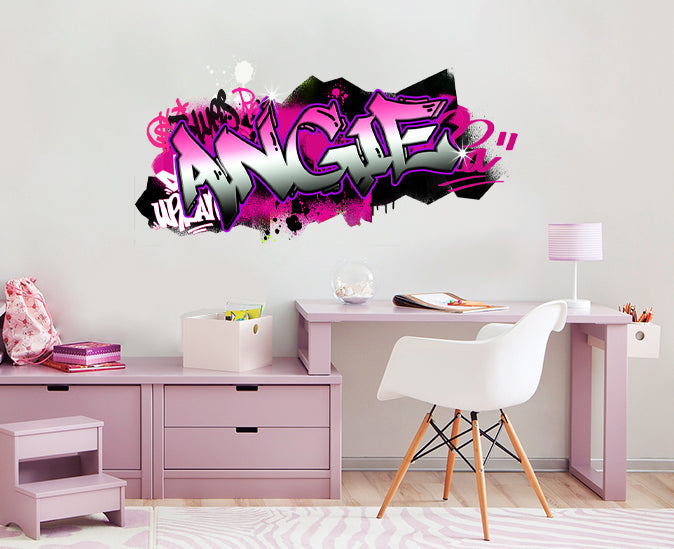 Girls GRAFFITI Personalized Custom Name Wall Sticker Decal TR06