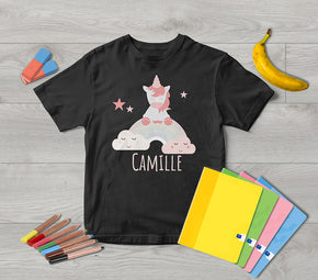 Unicorn Rainbow Personalized Name T-shirt TS079