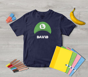 Luigi Super Mario Bros Personalized Name T-shirt TS083