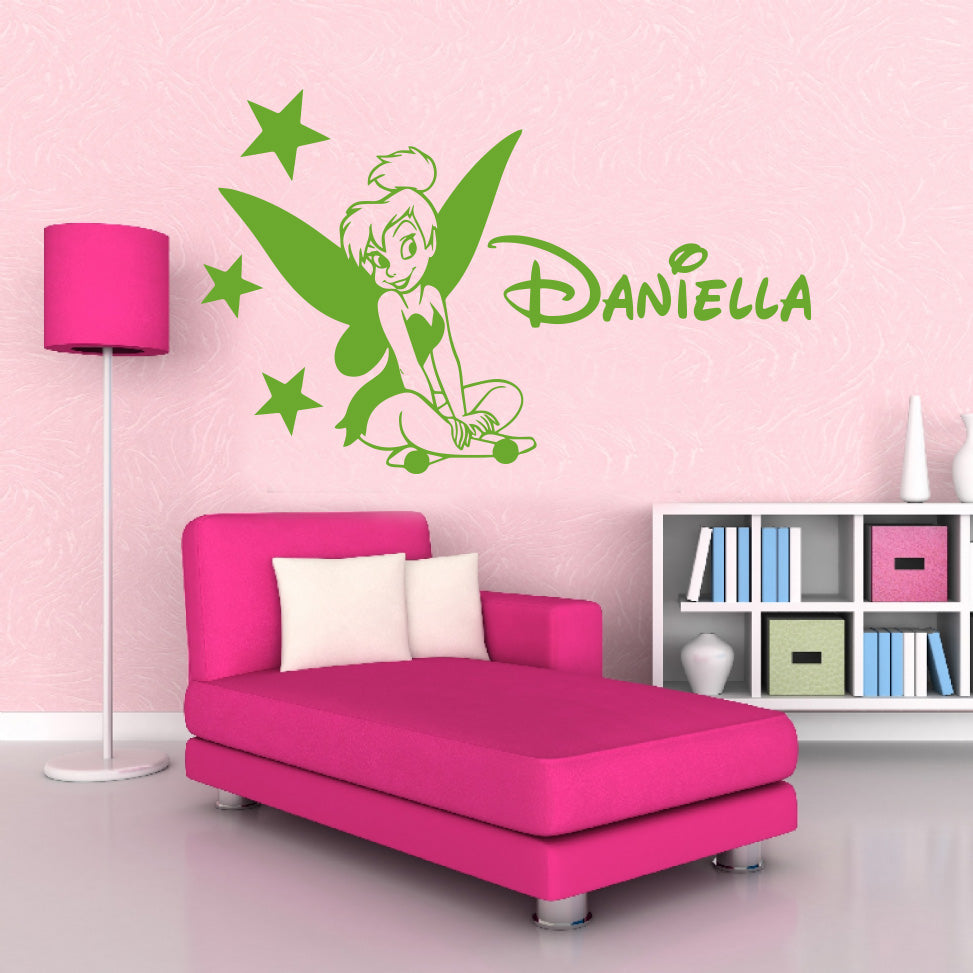 Tinkerbell Personalized Wall Sticker Decal Stencil Silhouette ST132