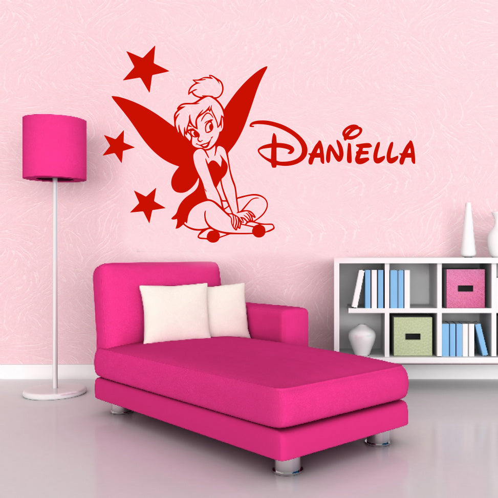 Tinkerbell Personalized Wall Sticker Decal Stencil Silhouette ST132