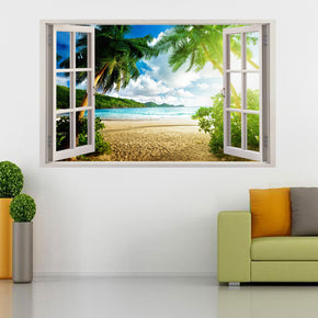 Virgin Island Beach 3D Window Wall Sticker Decal C658