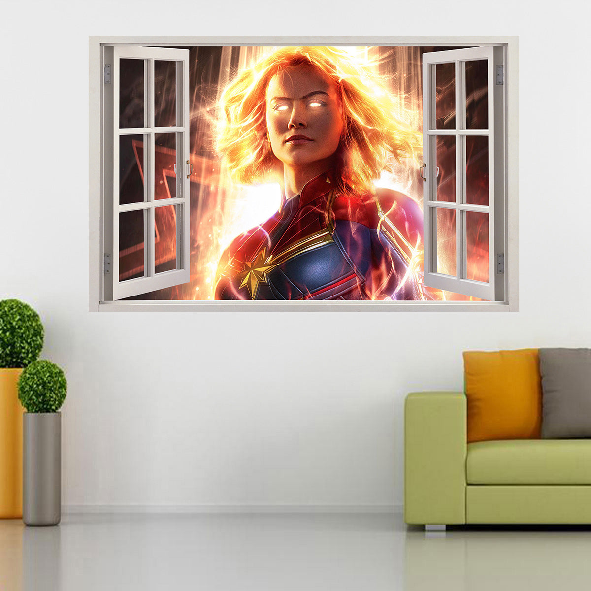 Super Heroes 3D Window Wall Sticker Decal W019