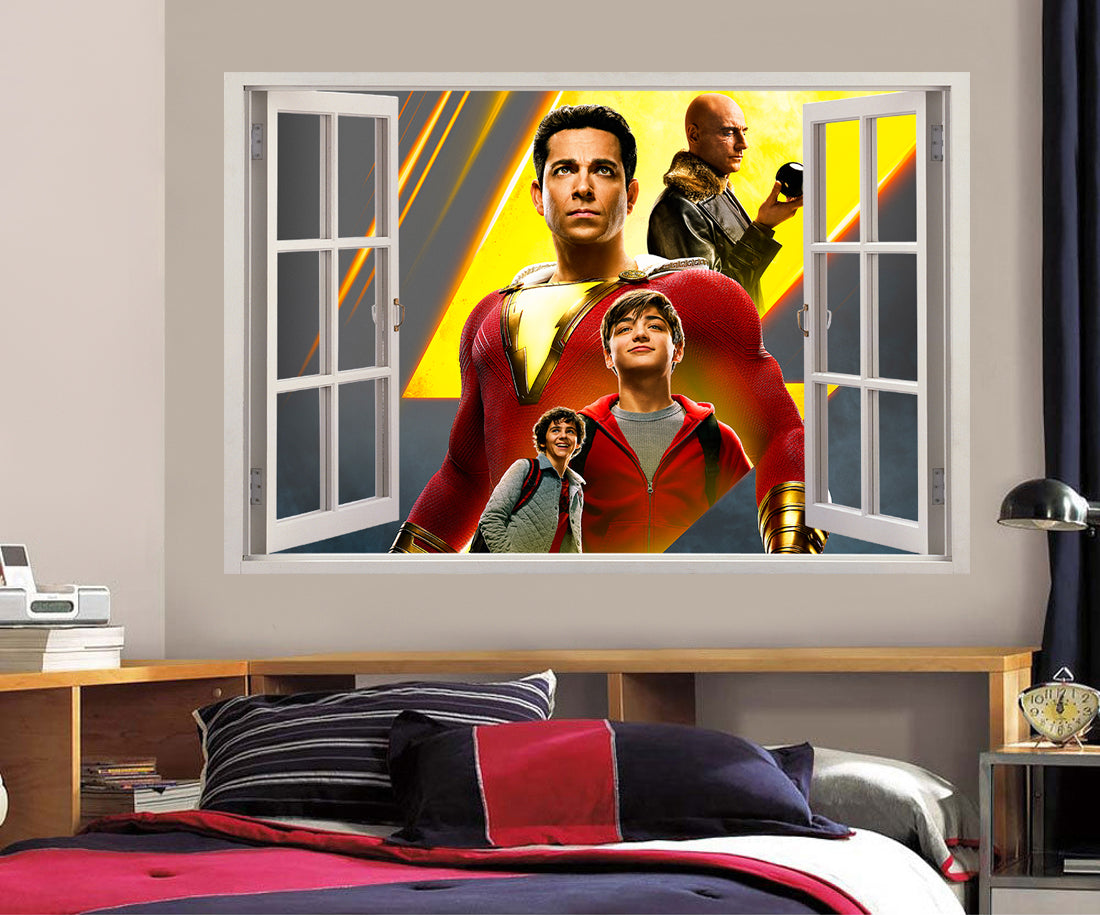 Autocollant mural de fenêtre 3D Super Heroes W039