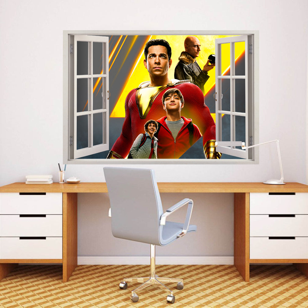 Autocollant mural de fenêtre 3D Super Heroes W039