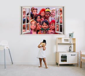 Autocollant mural de fenêtre 3D personnages Disney W112