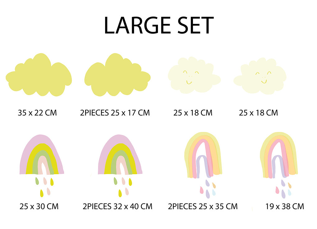 Watercolor Rainbow Set Wall Stickers Decals WC262