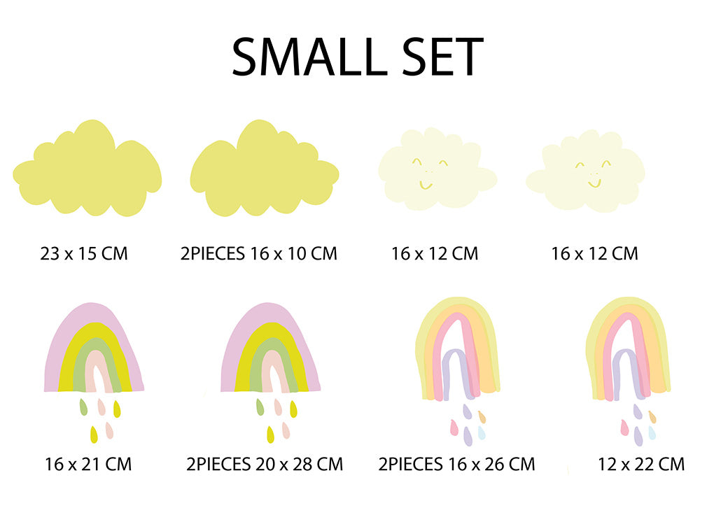 Watercolor Rainbow Set Wall Stickers Decals WC262