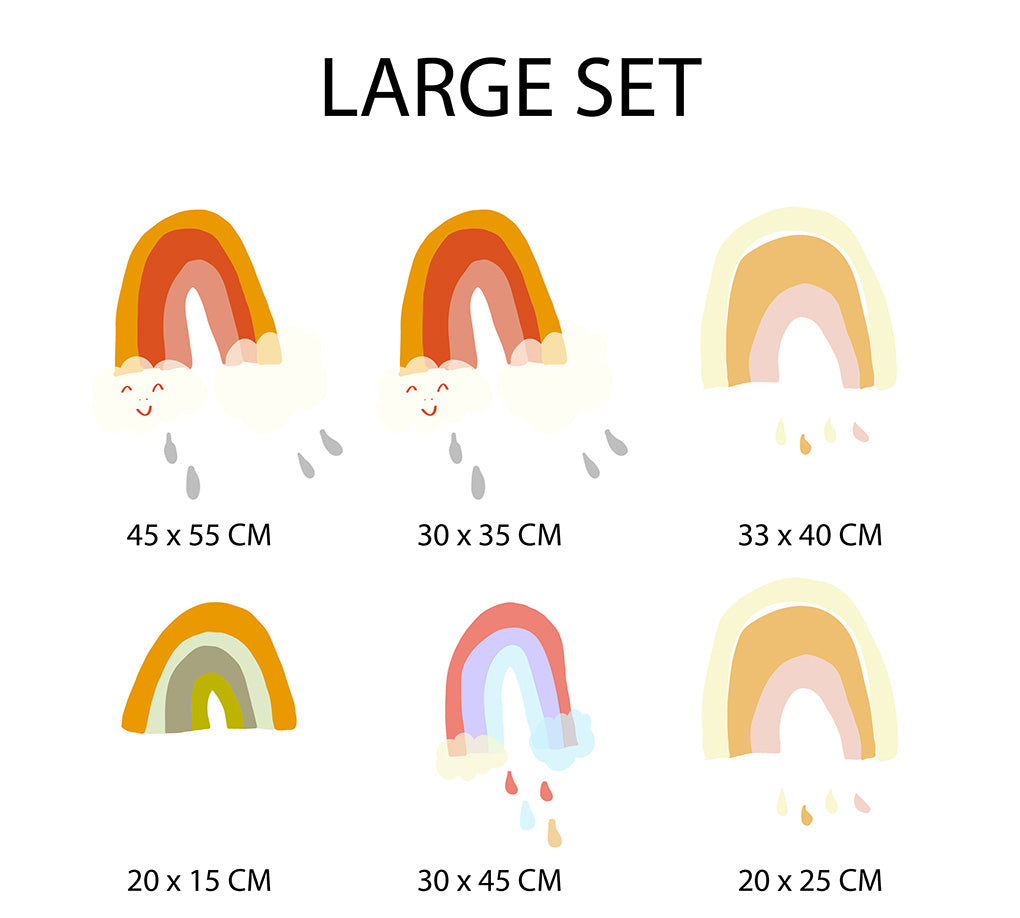 Watercolor Rainbow Set Wall Stickers Decals WC263
