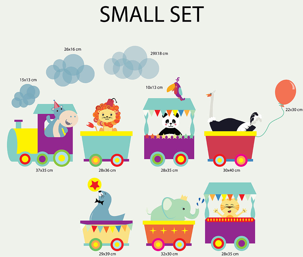 ANIMAL TRAIN Set Personnalisé Custom Name Wall Sticker Décalque WC101