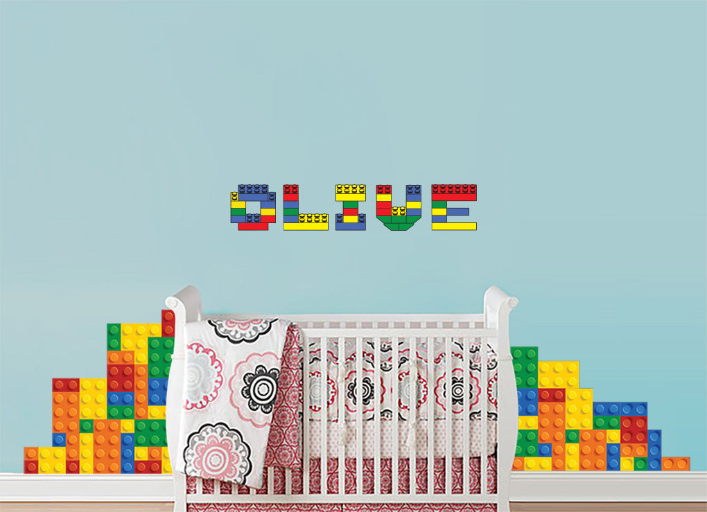 Lego Bricks Autocollant mural personnalisé Décalque WC112