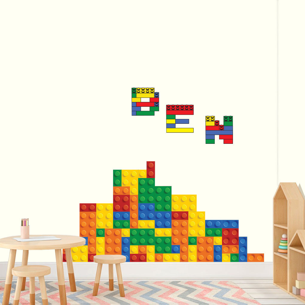 Lego Bricks Autocollant mural personnalisé Décalque WC112