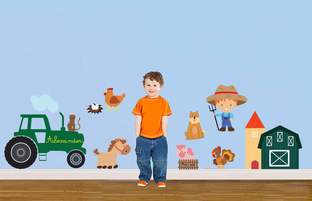 MY LITTLE FARM Set Personalized Custom Name Wall Sticker Decal WC113