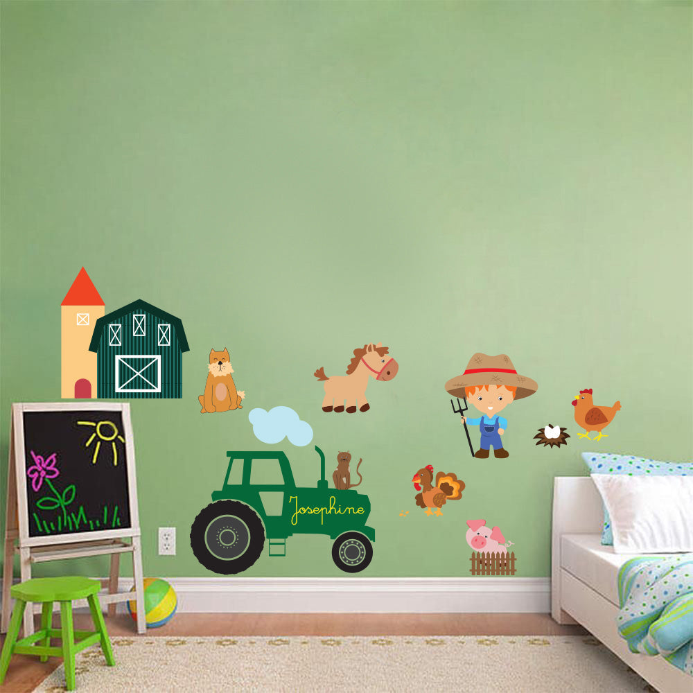 MY LITTLE FARM Set Personalized Custom Name Wall Sticker Decal WC113
