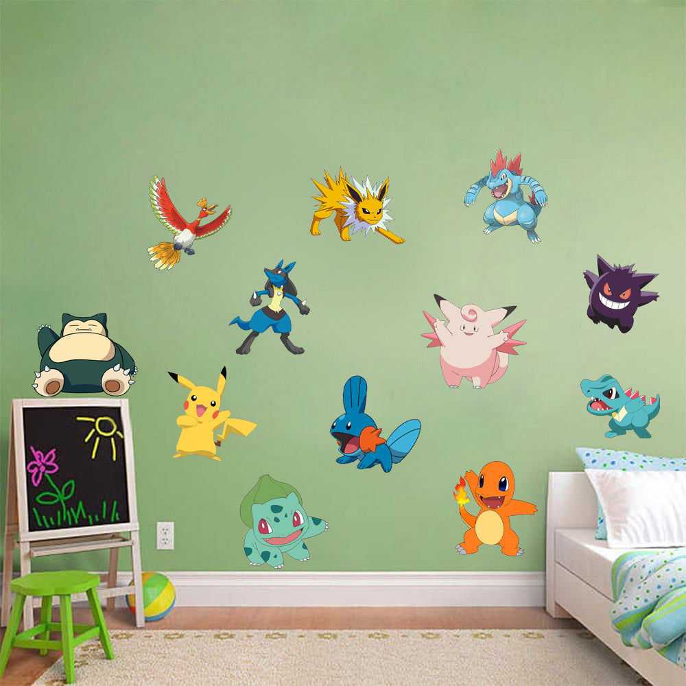 Pokemon Set Characters Wall Sticker Removable Decal Decor Art Mural WC132