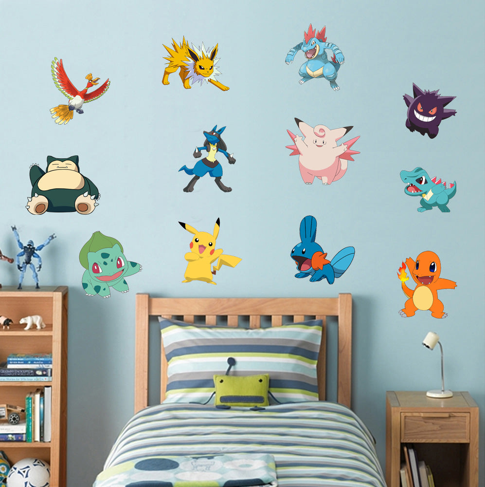 Pokemon Set Characters Wall Sticker Removable Decal Decor Art Mural WC132