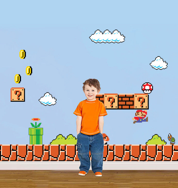 Super Mario Bros scène sticker mural autocollant WC136