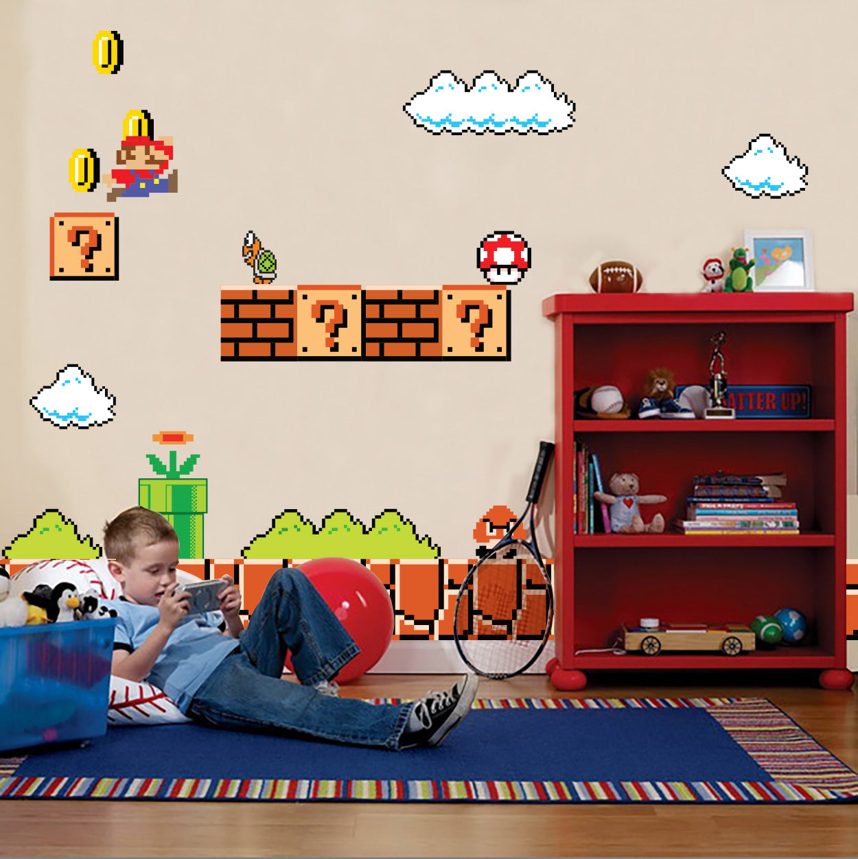 Super Mario Bros scène sticker mural autocollant WC136
