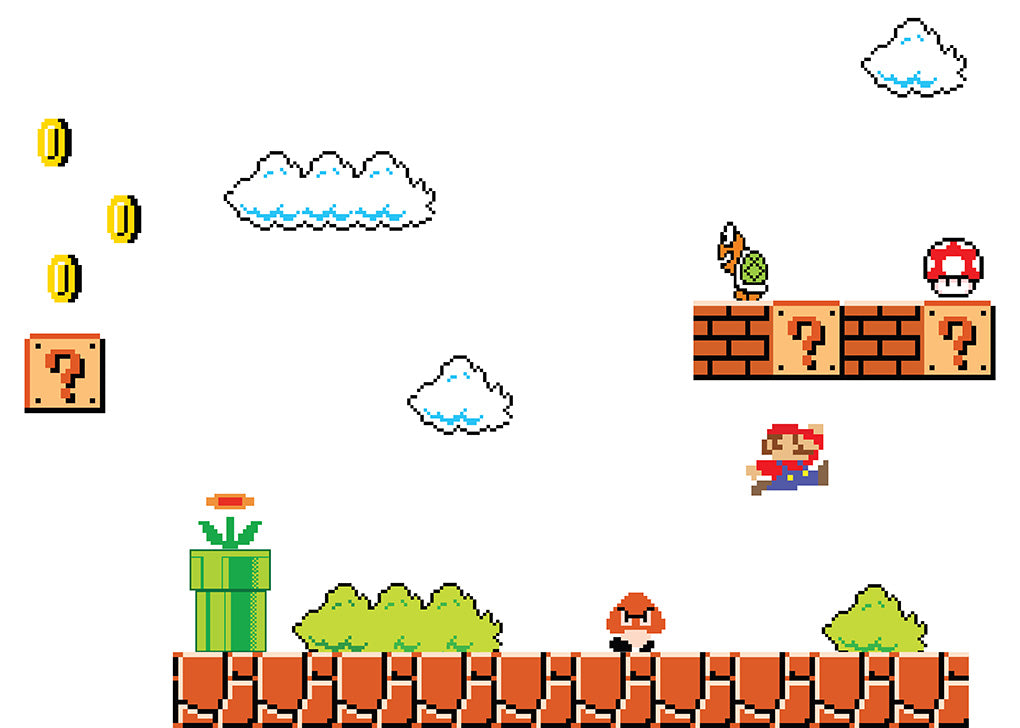 Super Mario Bros scène sticker mural autocollant WC136