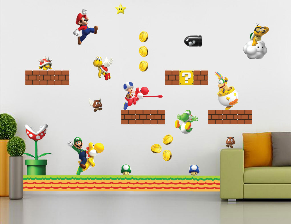 Super Mario Bros Scene Wall Sticker Decal WC138