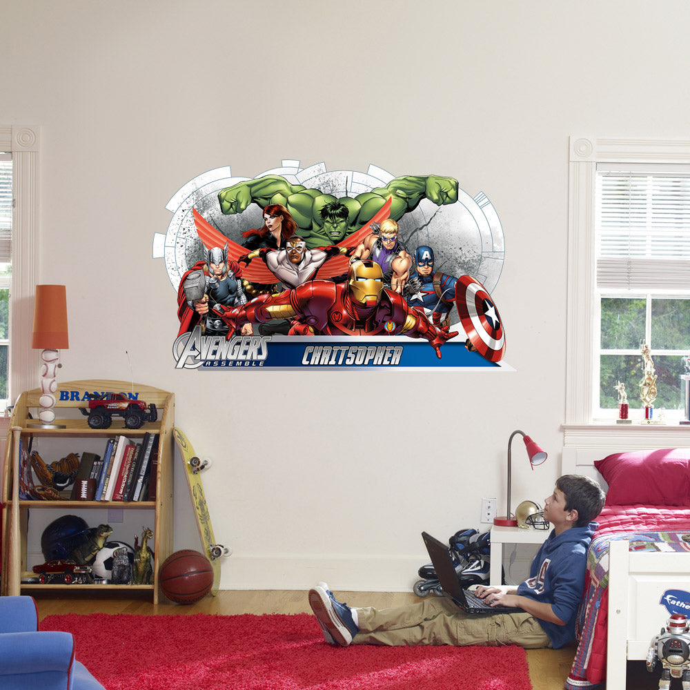 The Avengers Superheroes Personnalisé Custom Name Wall Sticker Décalque WC141