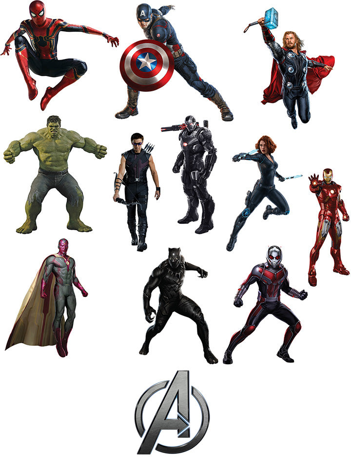 The Avengers Characters Set Super Heroes Wall Sticker Decal WC143