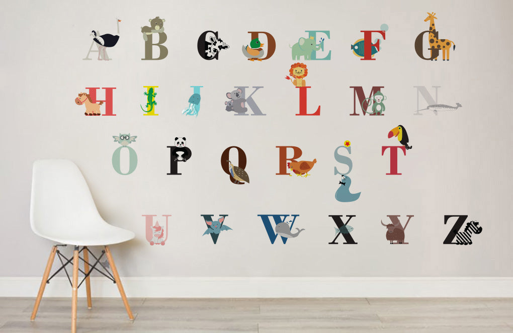 Sticker mural ALPHABET ANIMAUX WC153
