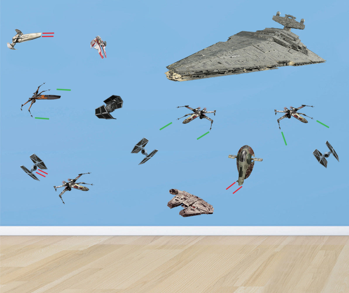 Star Wars Battle Ships Set Stickers Muraux Stickers WC160