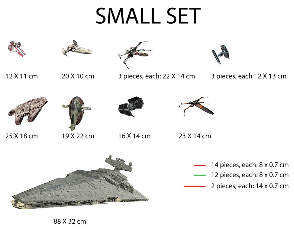 Star Wars Battle Ships Set Stickers Muraux Stickers WC160