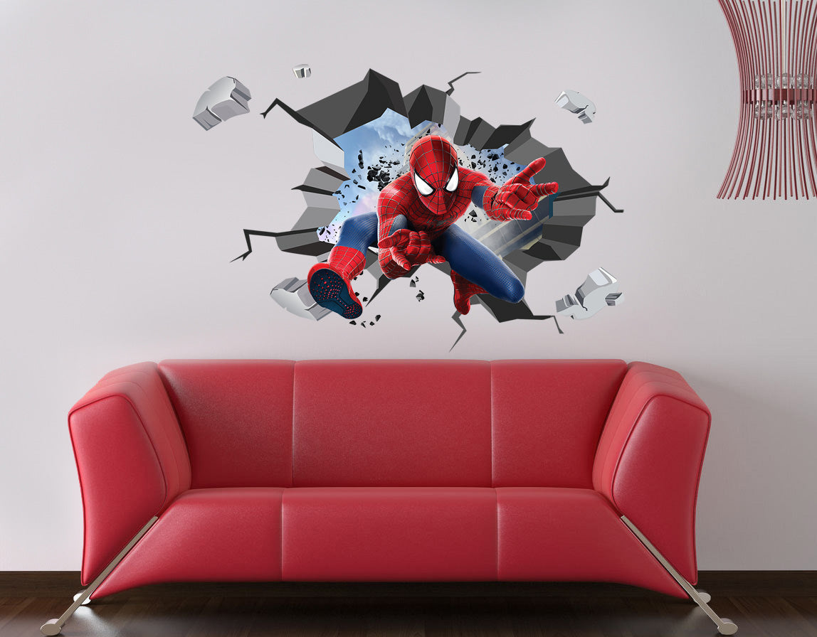 Spider-Man 3D Explosion Effect Wall Sticker Decal WC165