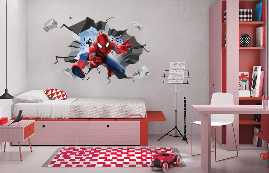 Spider-Man 3D Explosion Effect Wall Sticker Decal WC165