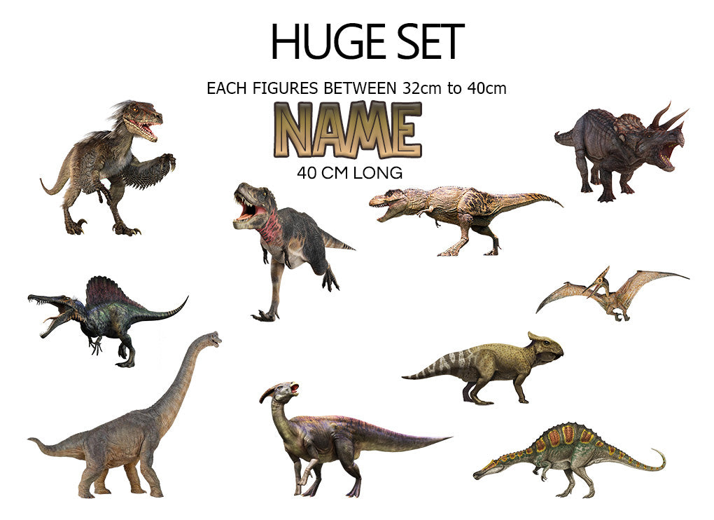 DINOSAURS Set Personalized Custom Name Wall Sticker Decal WC167