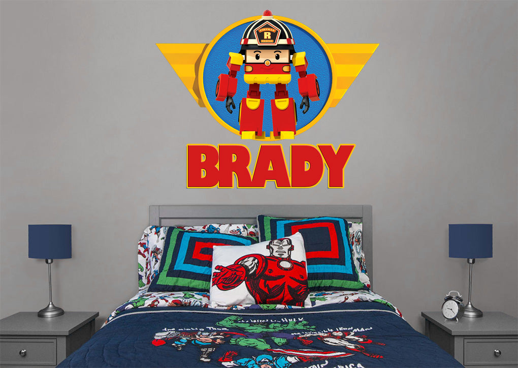 Robocar Poli Personalized Custom Name Wall Sticker Decal WC172