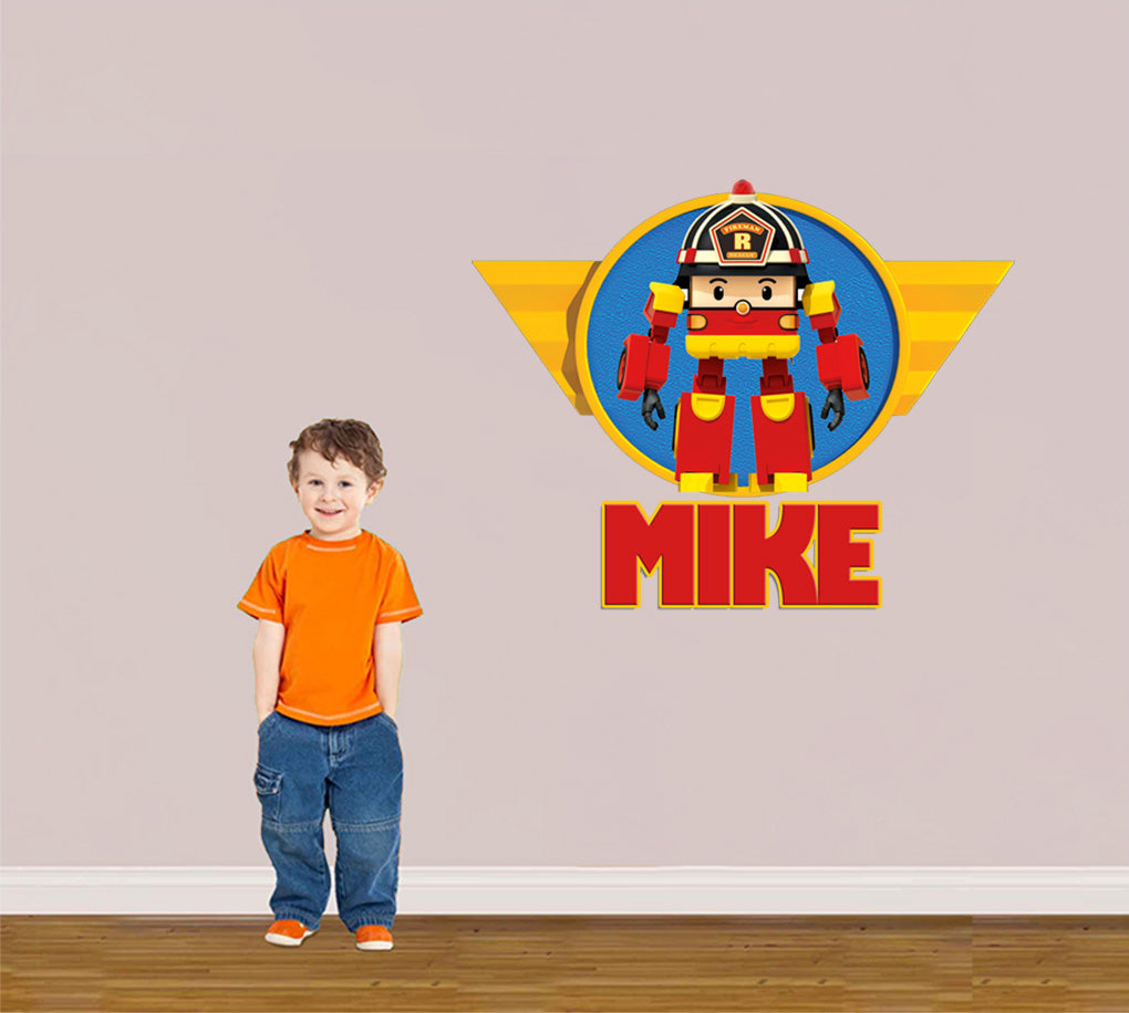 Robocar Poli Personalized Custom Name Wall Sticker Decal WC172