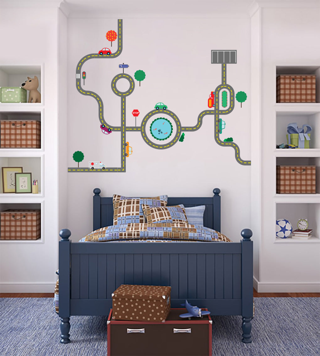 Circuit de voiture de course Set Wall / Floor Sticker Decal WC180