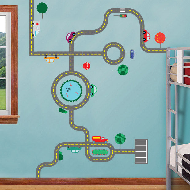 Circuit de voiture de course Set Wall / Floor Sticker Decal WC180