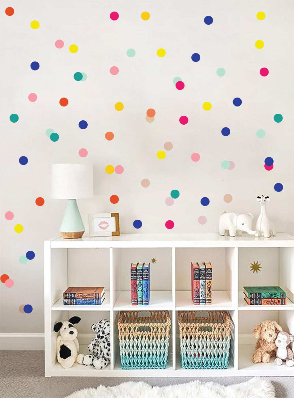 Polka Dots Multi-Color Kids Room Wall Stickers Decals WC181