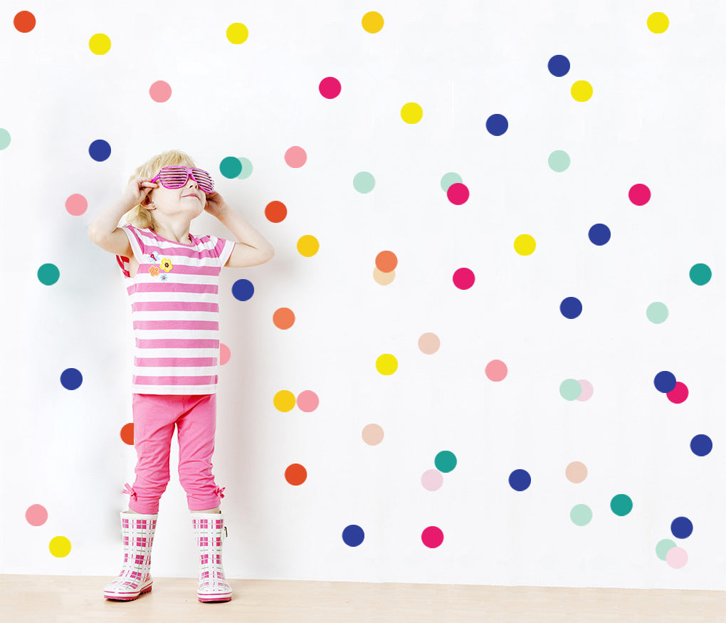 Polka Dots Multi-Color Kids Room Wall Stickers Decals WC181
