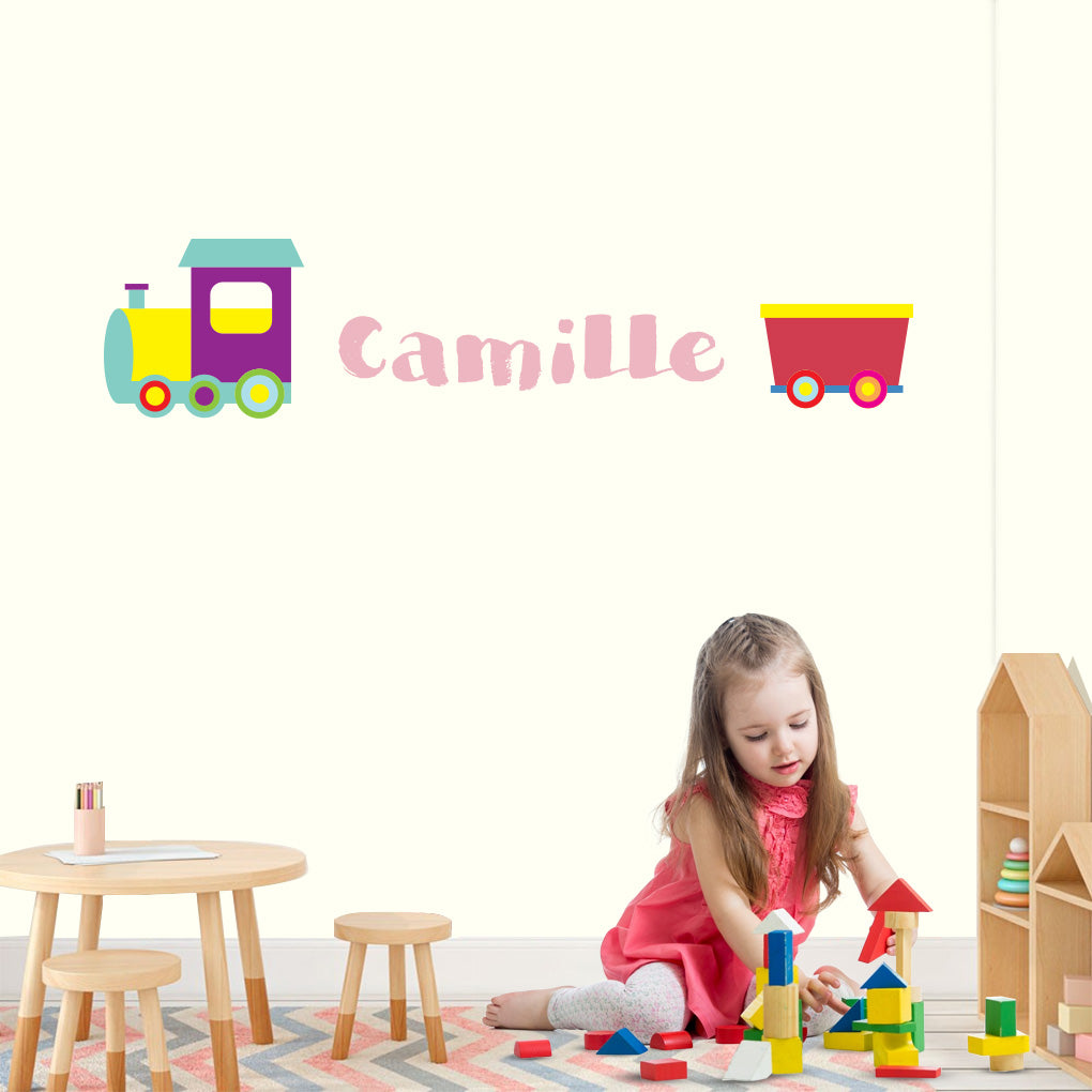 Cartoon Train Personalized Custom Name Wall Sticker Decal WC189