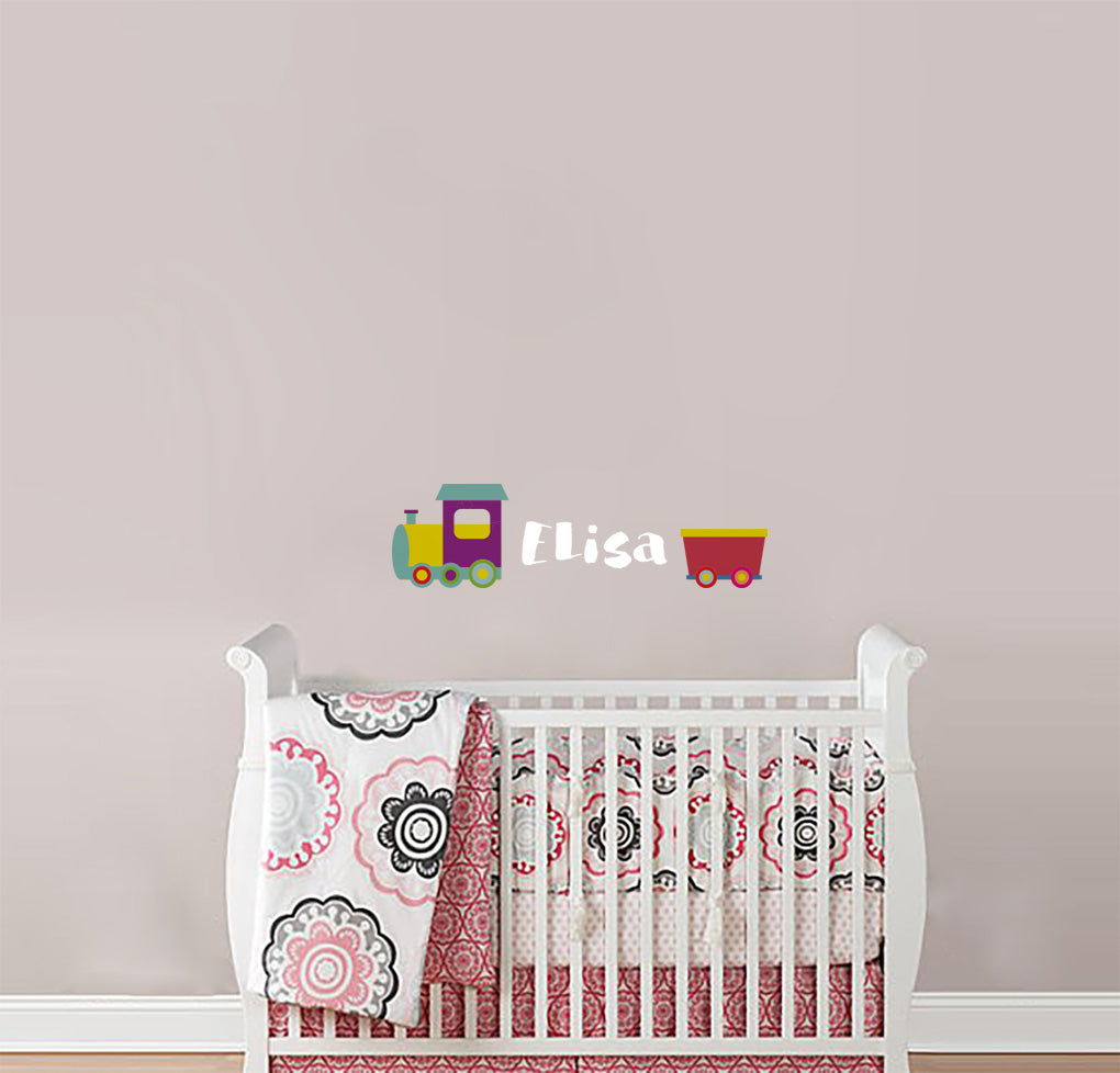 Cartoon Train Personalized Custom Name Wall Sticker Decal WC189