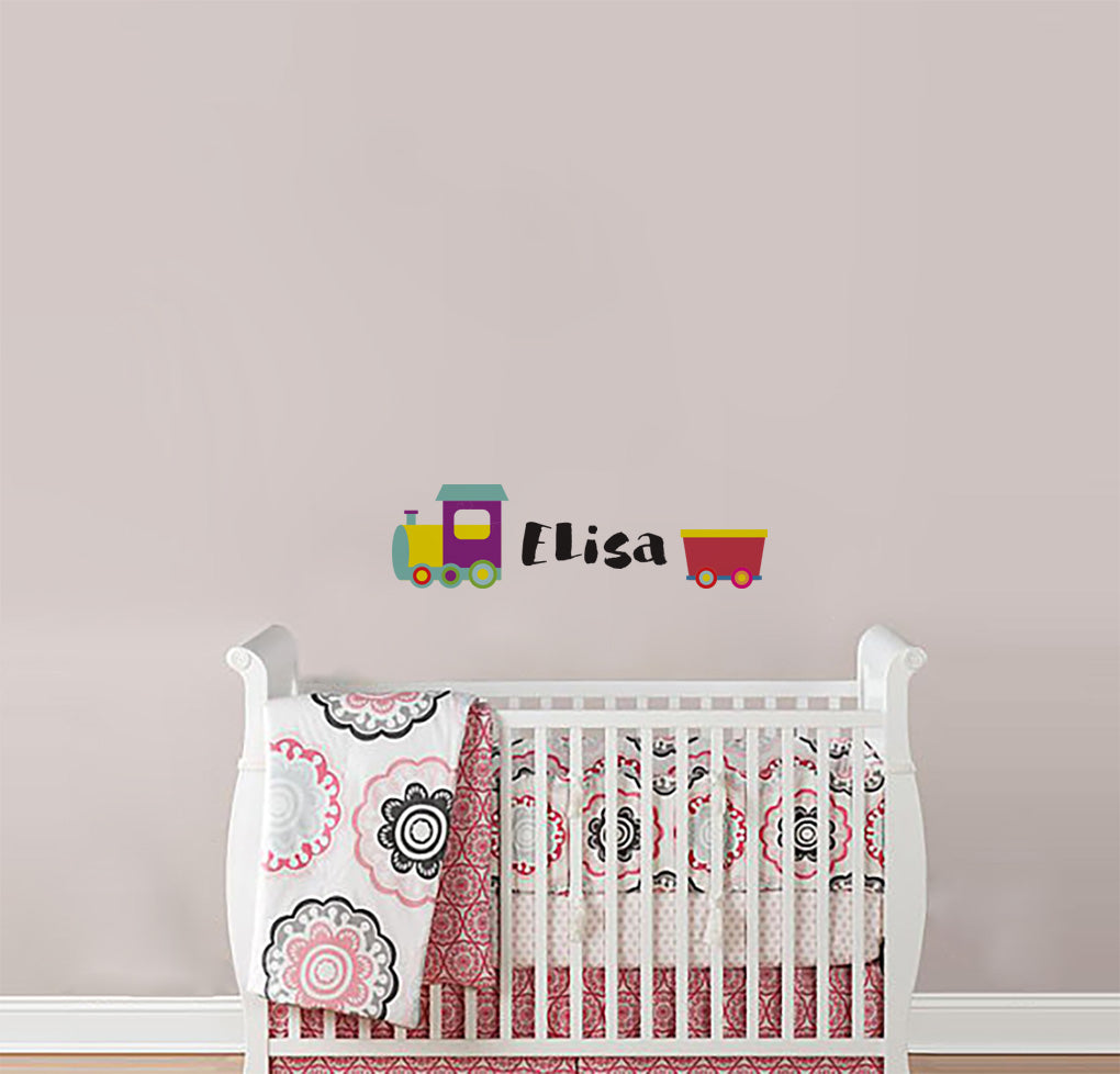 Cartoon Train Personalized Custom Name Wall Sticker Decal WC189