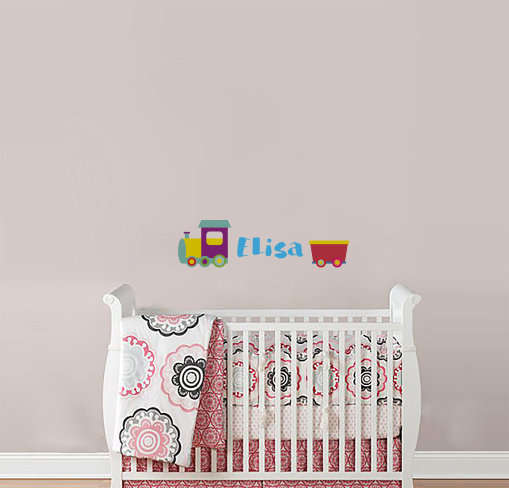 Cartoon Train Personalized Custom Name Wall Sticker Decal WC189