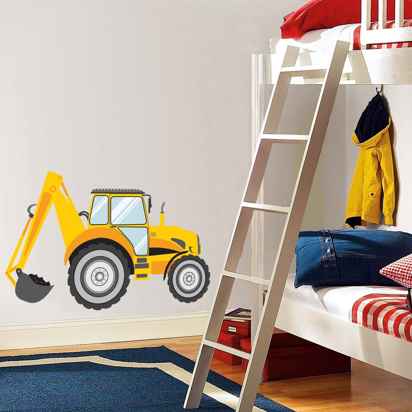 Tractor Excavator Shuffle Wall Sticker Decal WC196