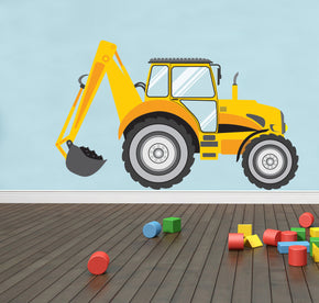 Tractor Excavator Shuffle Wall Sticker Decal WC196