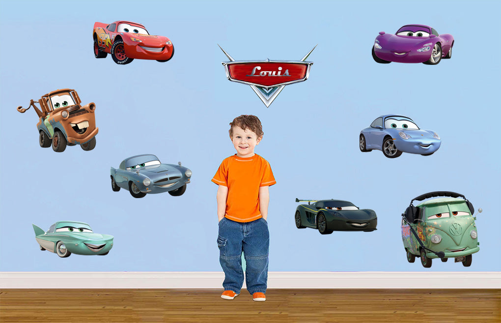 Disney Cars Movie Set PERSONALIZED Cars Set Wall Sticker Decal WC211