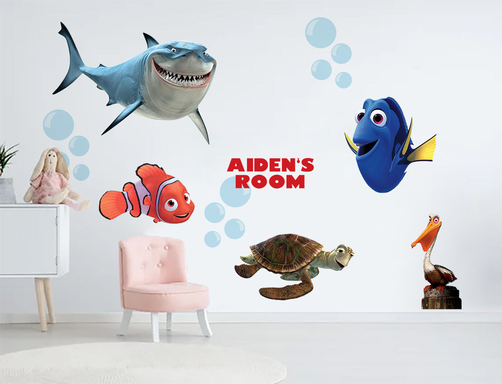 Finding Nemo Personalized Custom Name Wall Sticker Decal WC213