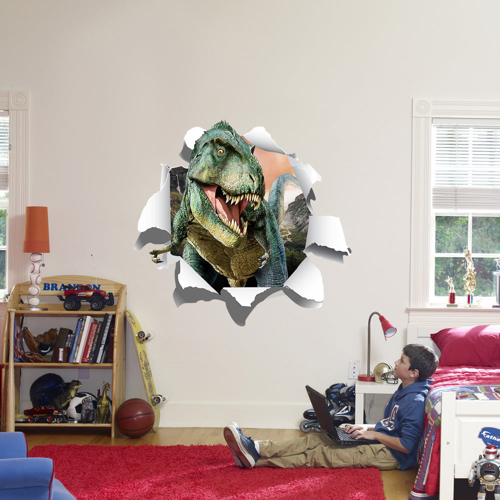 Dinosaur Tyrannosaurus Rex 3D Torn Paper Effect Wall Sticker Decal WC215