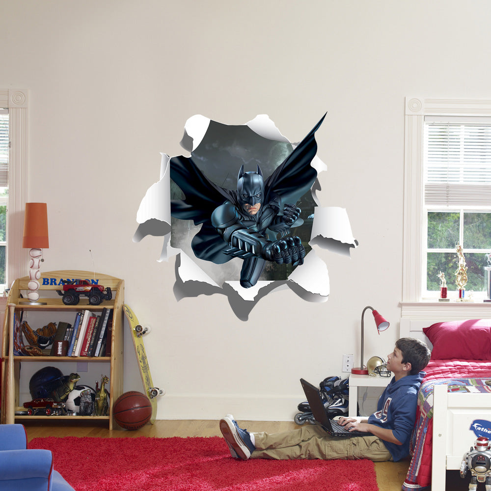 Batman Torn Paper 3D Effect Super Hero Wall Sticker Decal WC216